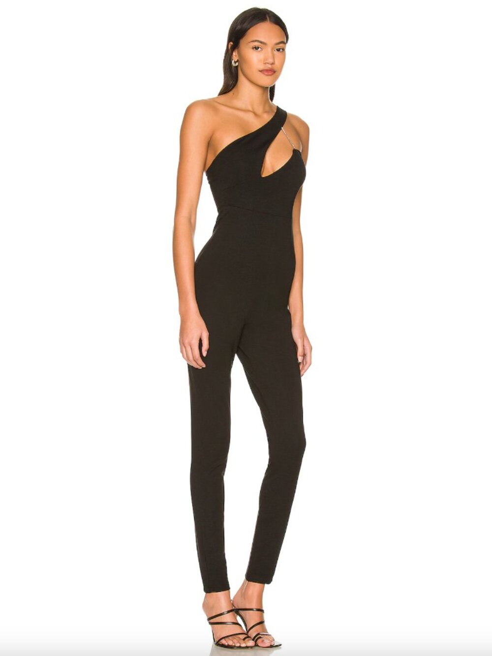 Superdown Tiasha Asymmetrical Jumpsuit in Black XS